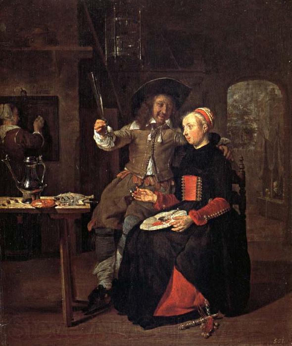 Gabriel Metsu Self-Portrait with his Wife Isabella de Wolff in an Inn France oil painting art